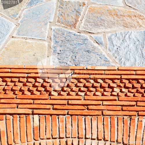 Image of red tile in morocco africa texture abstract wall brick