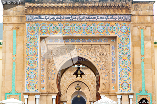 Image of old door in morocco africa ancien   wall ornate blue