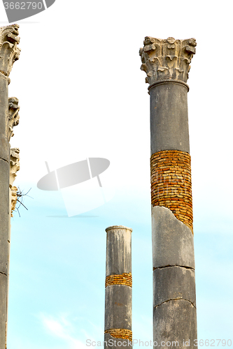 Image of old column in the africa sky  nature