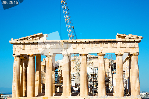 Image of statue acropolis    historical    in greece    architecture 