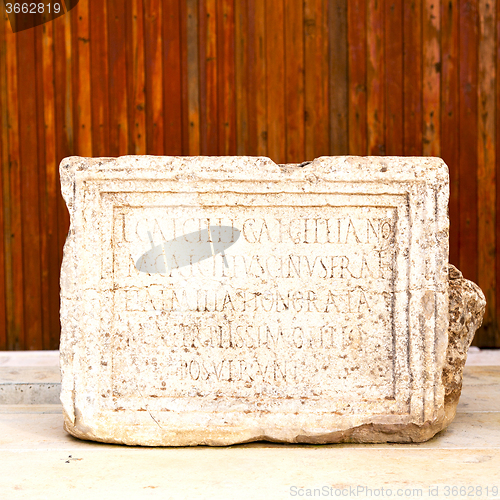 Image of tombstone in africa morocco graveyard marble and concrete