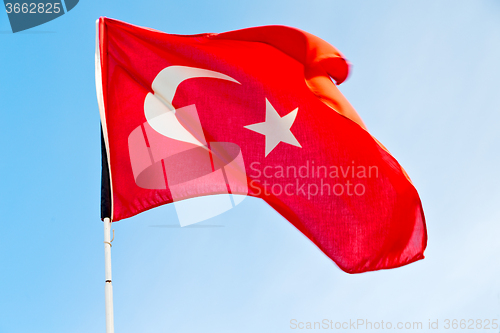 Image of tunisia  waving flag in the blue    colour and wave