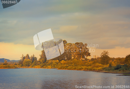 Image of Summer landscape with lake view