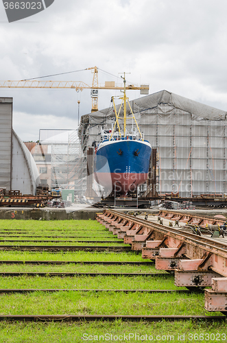 Image of Ship on the stocks in the shipyard