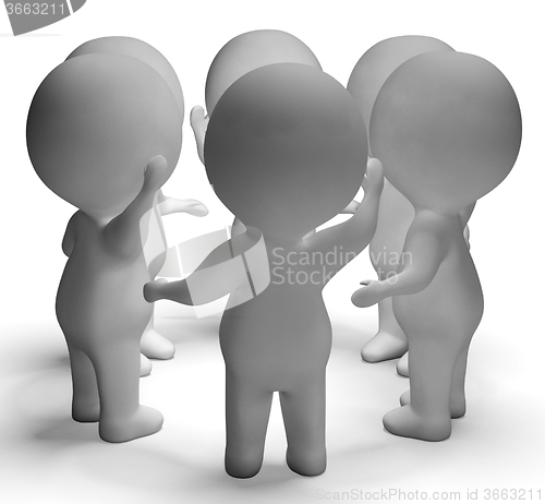 Image of Conversation Between 3d Characters Showing Communication And Dis