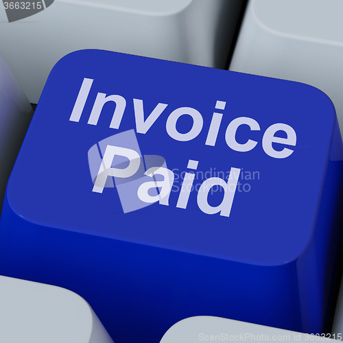 Image of Invoice Paid Key Shows Bill Payment Made