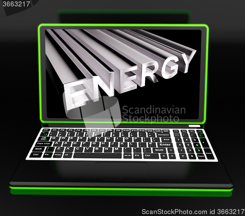Image of Energy On Laptop Showing Power