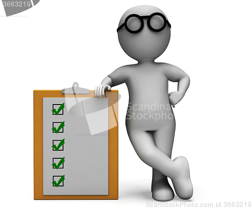 Image of Checklist Clipboard Shows Test Questionnaire
