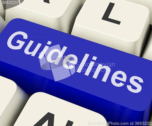 Image of Guidelines Key Shows Guidance Rules Or Policy