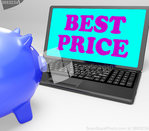 Image of Best Price Laptop Shows Internet Sale And Deals