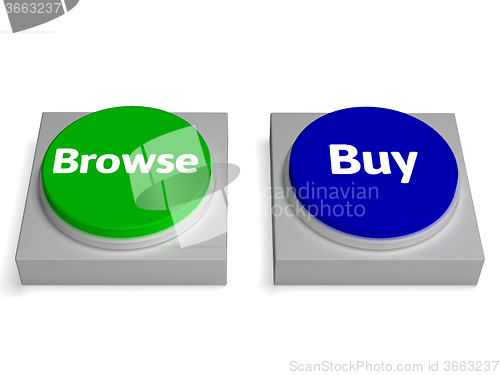 Image of Browse Buy Buttons Shows Browsing Or Buying