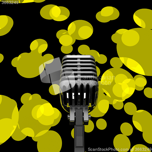 Image of Microphone And Lights Shows Mic Concert Performance Or Music Sho