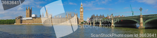 Image of Westminster Bridge and Houses of Parliament in London