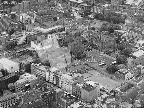 Image of Black and white Aerial view of London