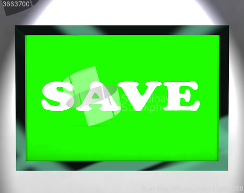 Image of Save Screen Shows Promotion Sale Discount Or Clearance