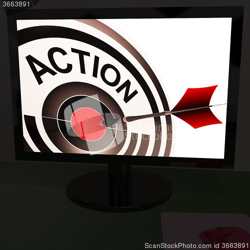 Image of Action On Monitor Showing Acting