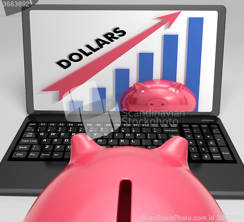 Image of Dollars Increasing Graph Shows Revenue And Incomes