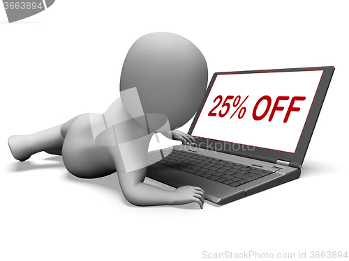 Image of Twenty Five Percent Off Monitor Means 25% Deduction Or Sale Onli