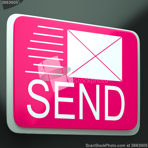 Image of Send Envelope Shows Electronic Mailbox Internet Communication