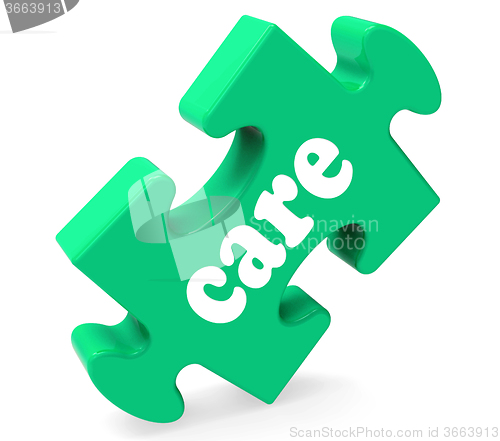 Image of Care Puzzle Means Healthcare Careful Or Caring