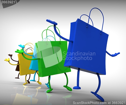 Image of Shopping Bags Dancing Shows Shop Buys