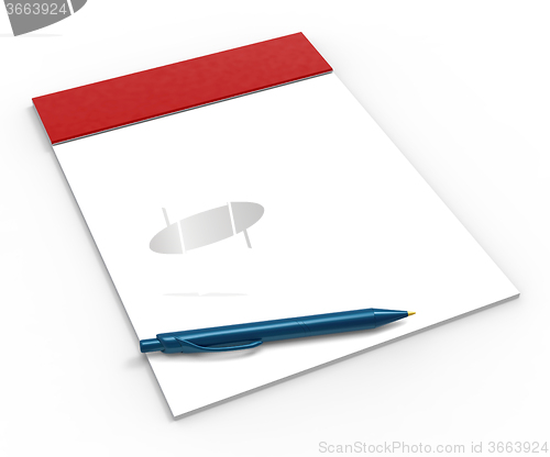 Image of Blank Notepad With Copyspace Shows Empty White Note Book