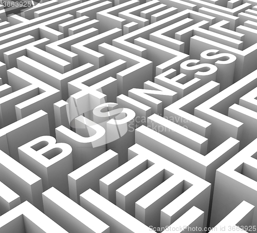 Image of Business Word In Maze Shows Commerce