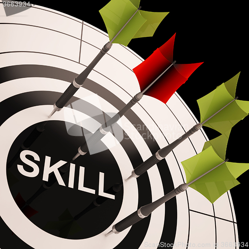 Image of Skill On Dartboard Shows Gained Skills