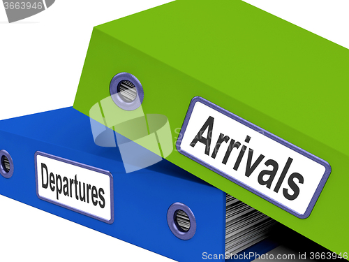 Image of Departures Arrivals Folders Show Holidays And Travelling