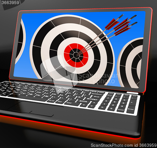 Image of Target On Laptop Showing Perfection