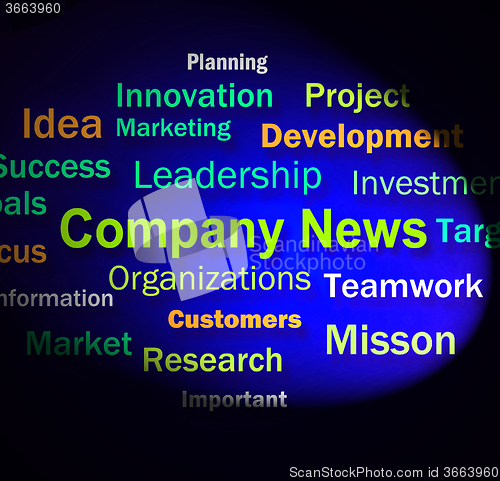 Image of Company News Words Shows Whats New In Business