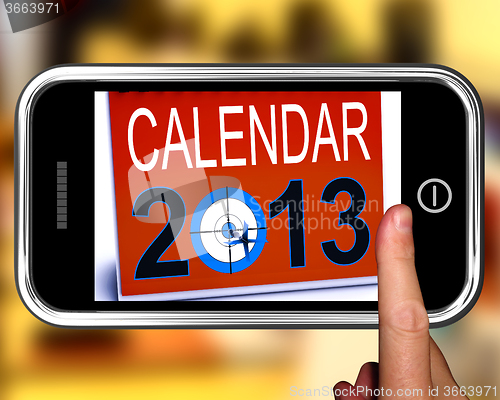 Image of Calendar 2013 On Smartphone Showing Future Resolutions