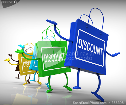 Image of Discount Bags Show Sales, Bargains, and Discounts