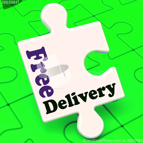 Image of Free Delivery Puzzle Shows No Charge Or Gratis To Deliver