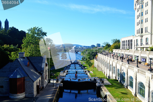 Image of The rideau canal in Ottawa.