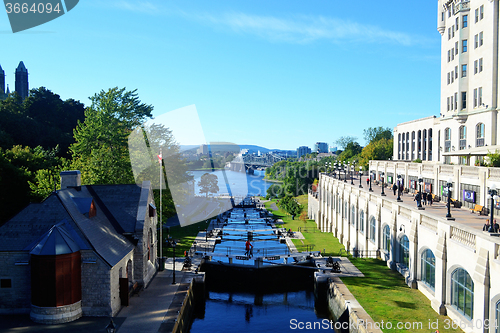 Image of The rideau canal in Ottawa.