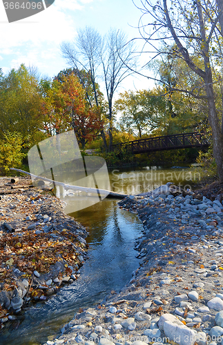 Image of A small creek flow from a lake.