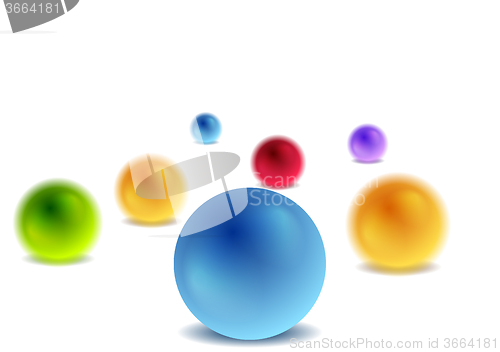 Image of Bright 3d balls on white for infographic design