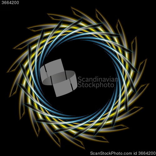 Image of Abstract scratchy bright logo on black