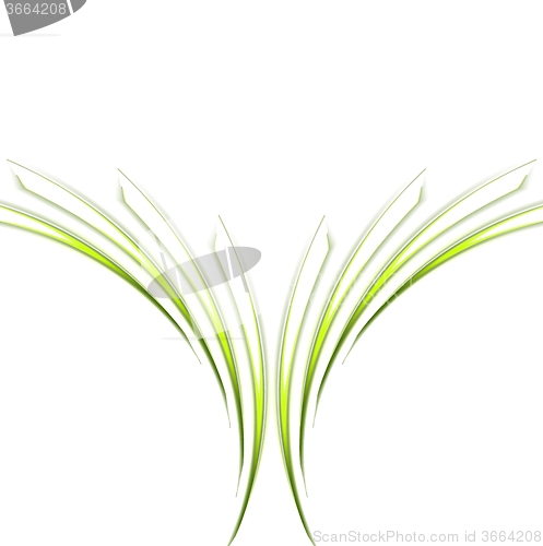 Image of Abstract green wavy pattern design