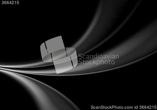 Image of Dark abstract monochrome smooth waves background