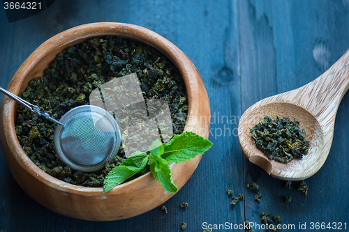 Image of berries  tea composition