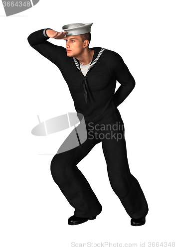 Image of Young Seaman on White