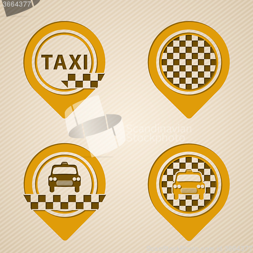 Image of Flat style gps pointers with taxi elements