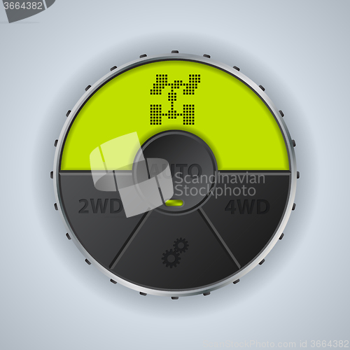 Image of Green lcd display 4x4 settings gauge 