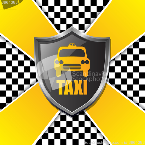 Image of Abstract taxi background design with shield and stripes