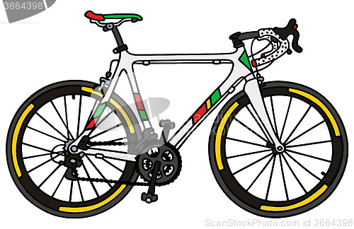 Image of White racing bicycle