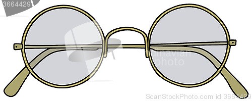 Image of Retro golden glasses