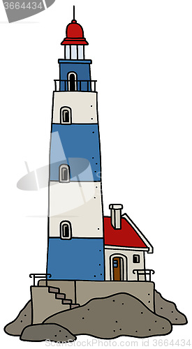 Image of Old blue lighthouse
