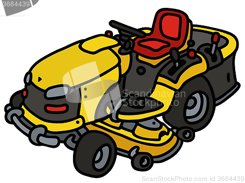 Image of Yellow lawn mower